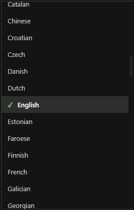 Dictator language and model selection